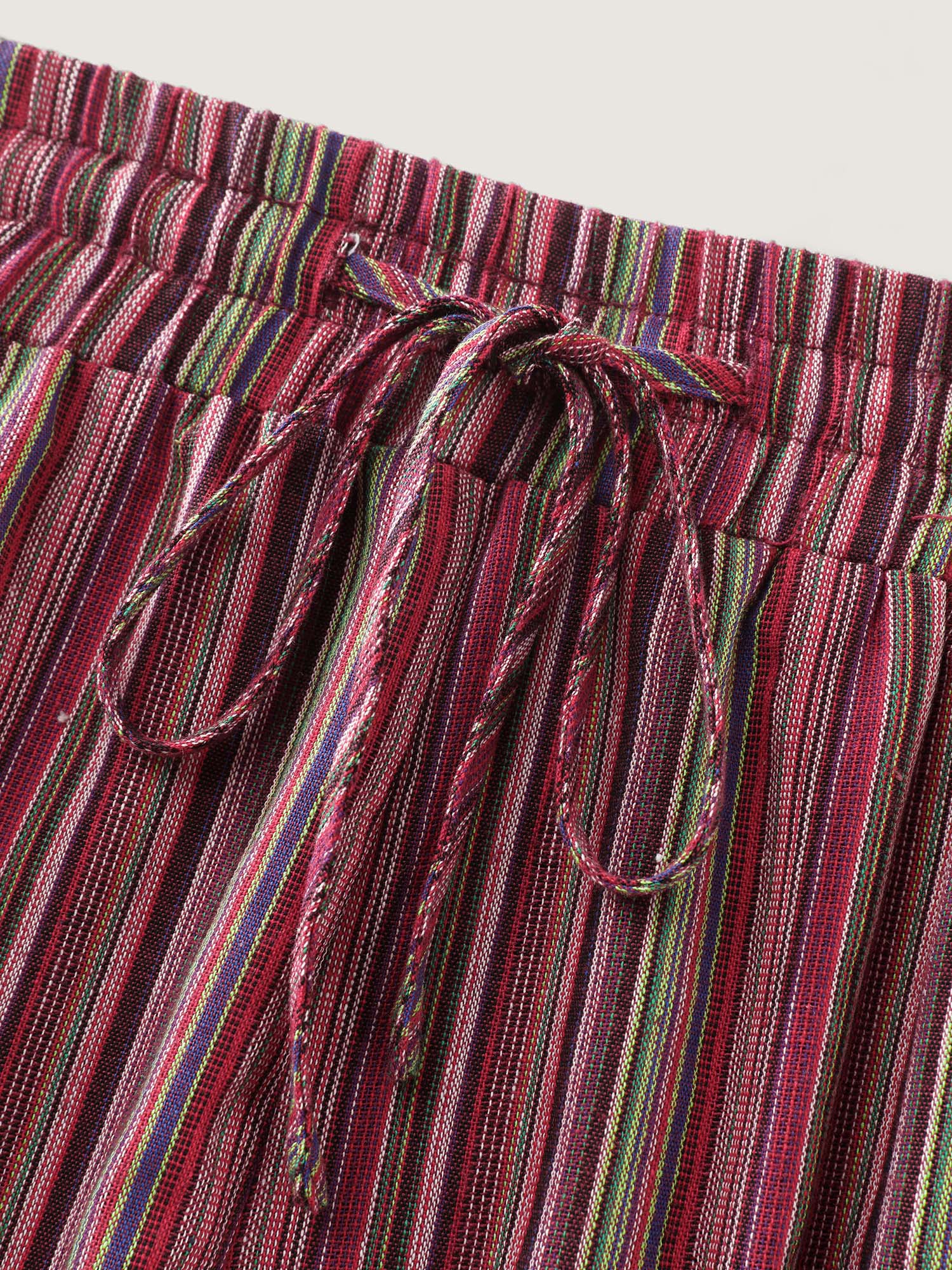 Colorful Floral Striped Pockets Shorts