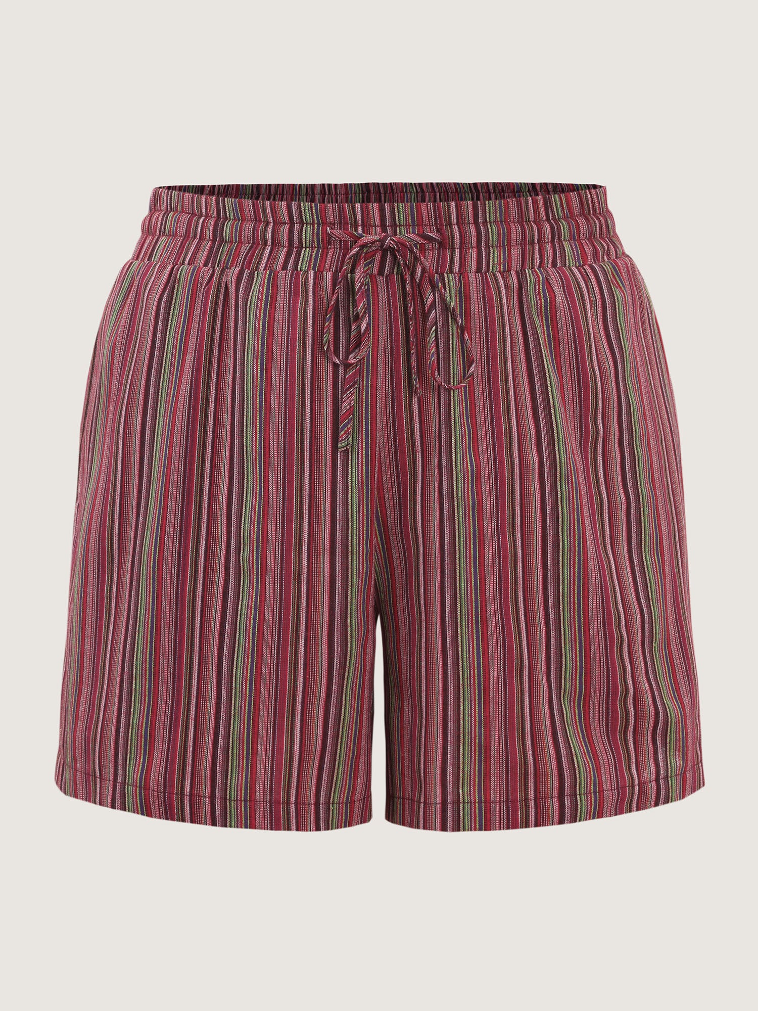 Colorful Floral Striped Pockets Shorts